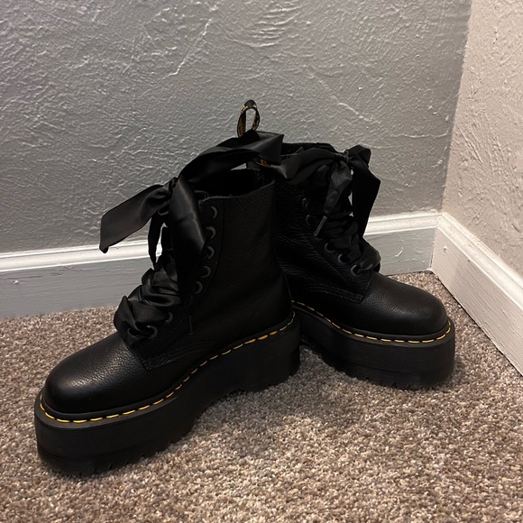 Dr. Seuss Shoes - Dr. Seuss Black Lace-Up Combat Boots